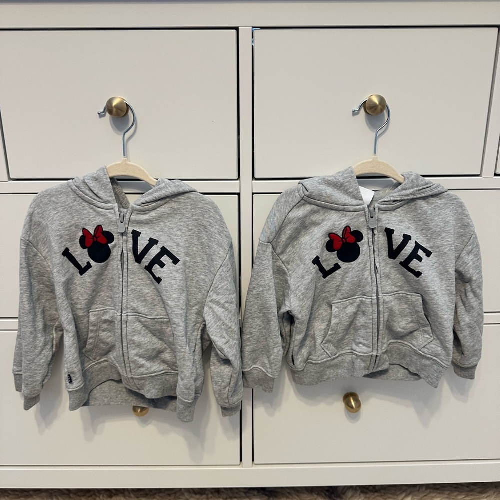 GAP Gray Kids Hoodie with Red Bow and Love Design